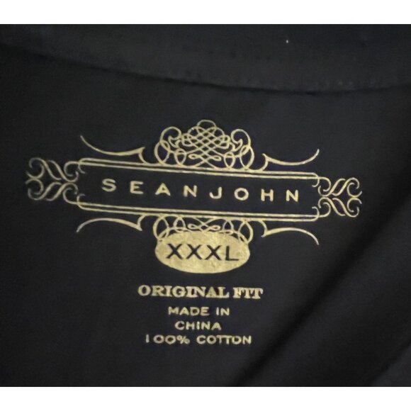 P. Diddy Sean John XXXL 3XL Original Fit Black & Metallic Bllue Branded Tshirt C - Picture 11 of 12
